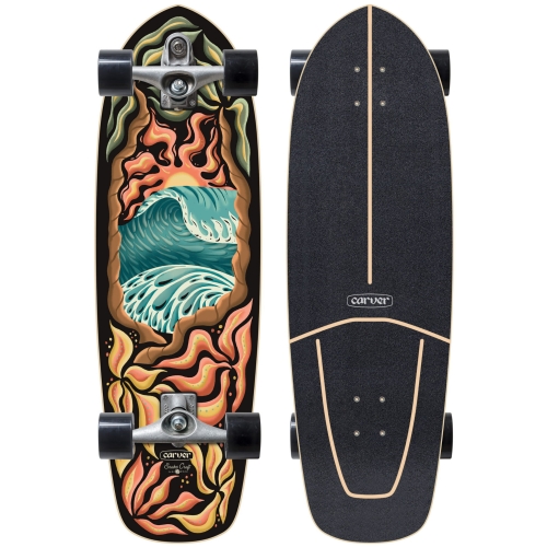 Deska surfskate Carver Psychodelic Sunset 32 cale – kolorowy deck do dynamicznego carvigu
