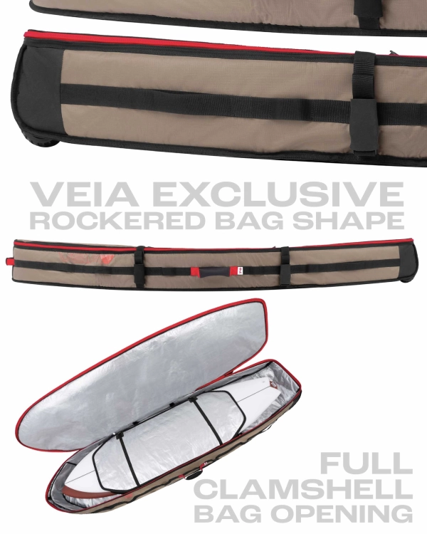 Pokrowiec na 3 deski Hybrid JJF Veia Travel Wheeled Coyote 6'6 - zdjecie 5