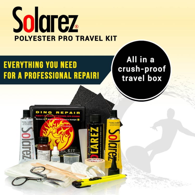 Solarez Polyester Pro Travel KIT zestaw naprawczy do deski surfingowej PU (id: 2998)