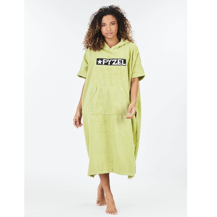 Zielone Poncho Pyzel materiał a'la ręcznik z bawełny (id: 3039)