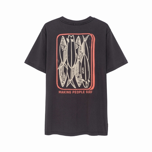 Szara koszulka z bawełny Surf People Sardynki