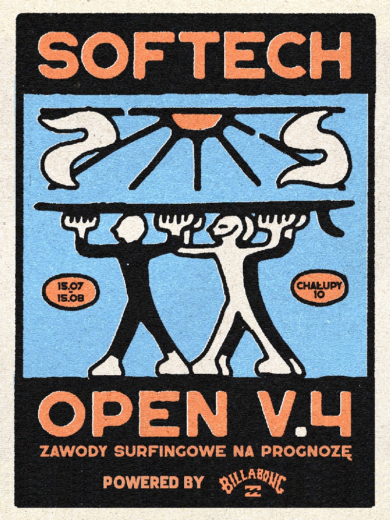 Plakat zawodów Softech Open V.4 - Set Waves not for Softboards