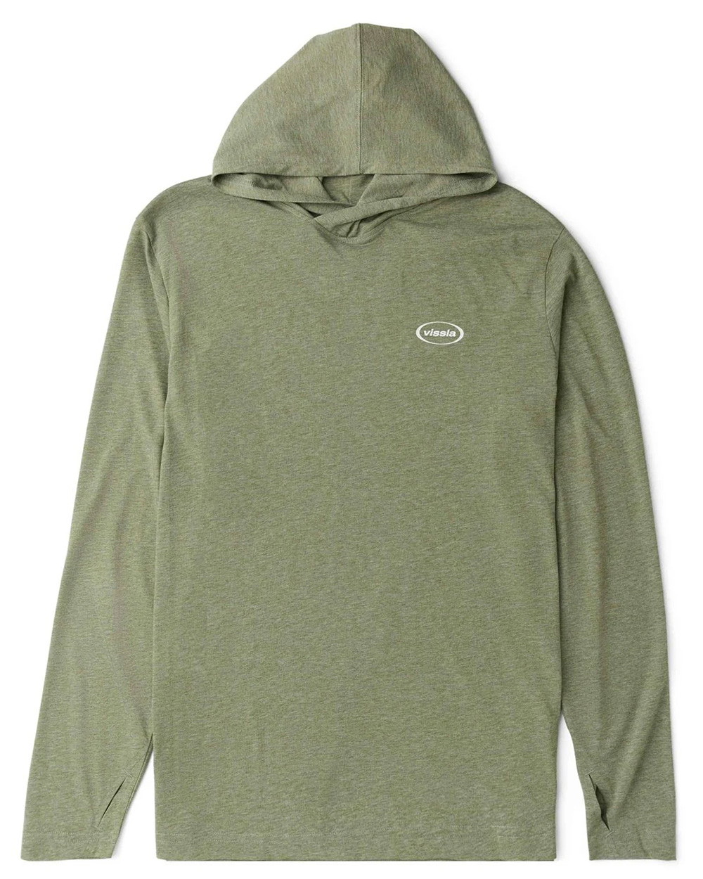 Zielony longsleeve techniczny z kapturem Vissla Comp Lite
