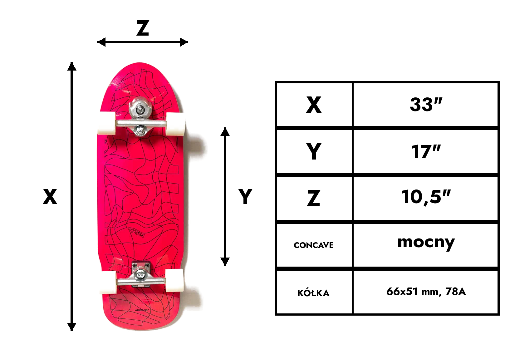 Deska surfskate Yow Arica 33" 2026