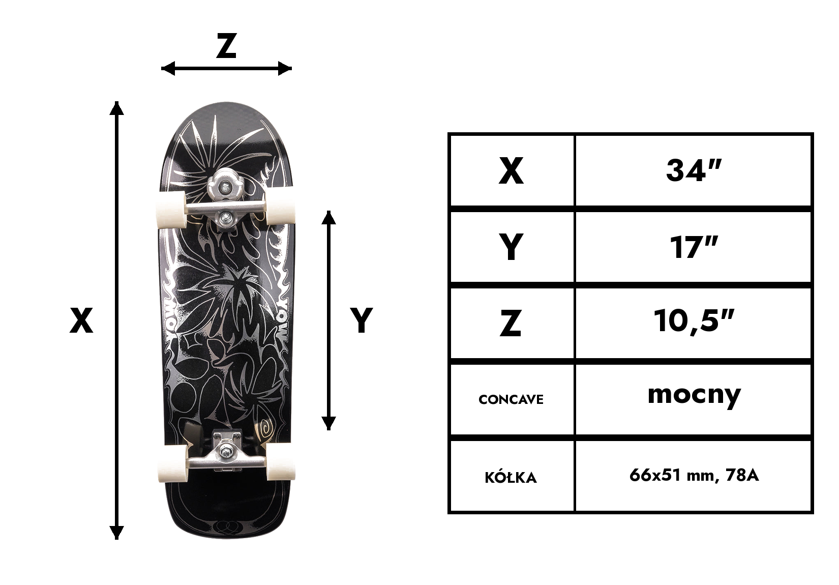 Deska surfskate Yow Lowers 34" 2026