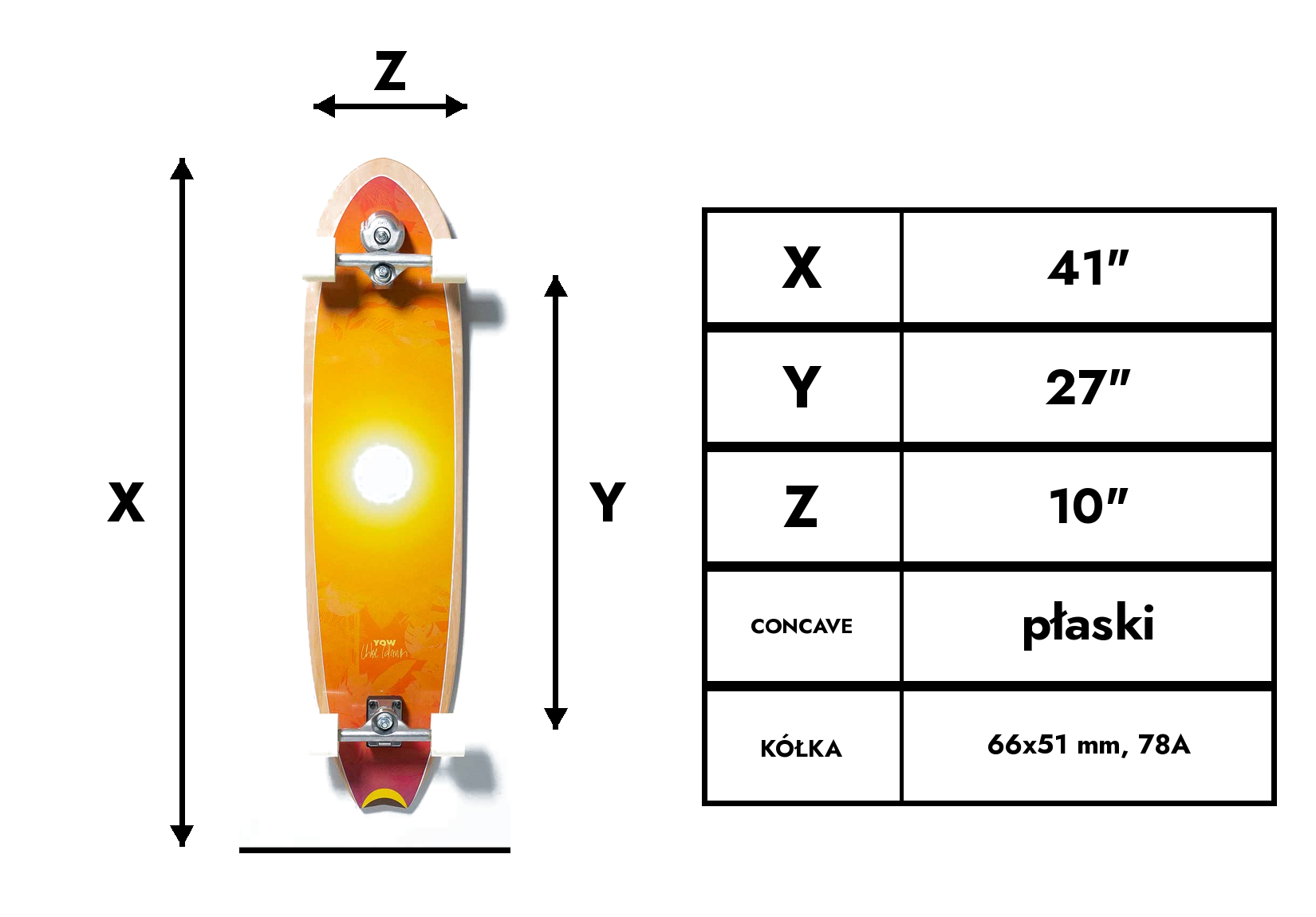 Deska surfskate Yow Calmon 41" 