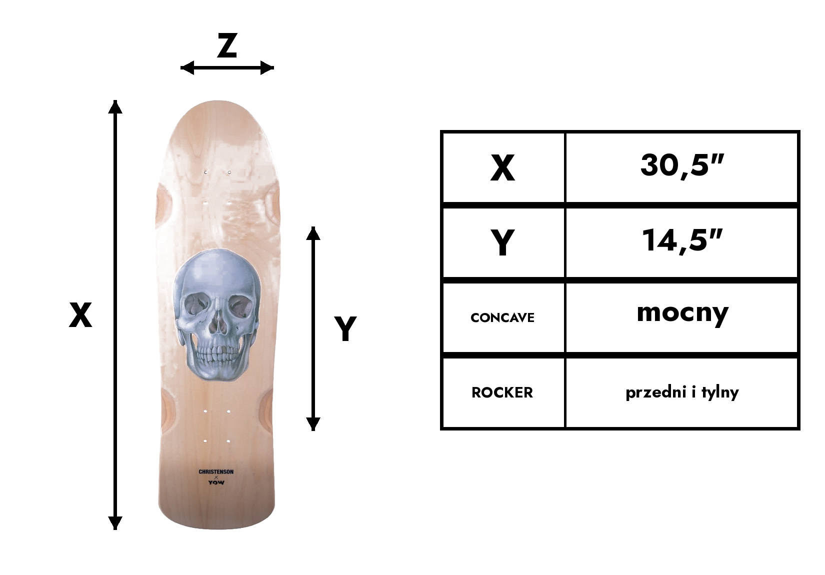 Blat surfskate Yow Skalle Mini 30,5" Christenson
