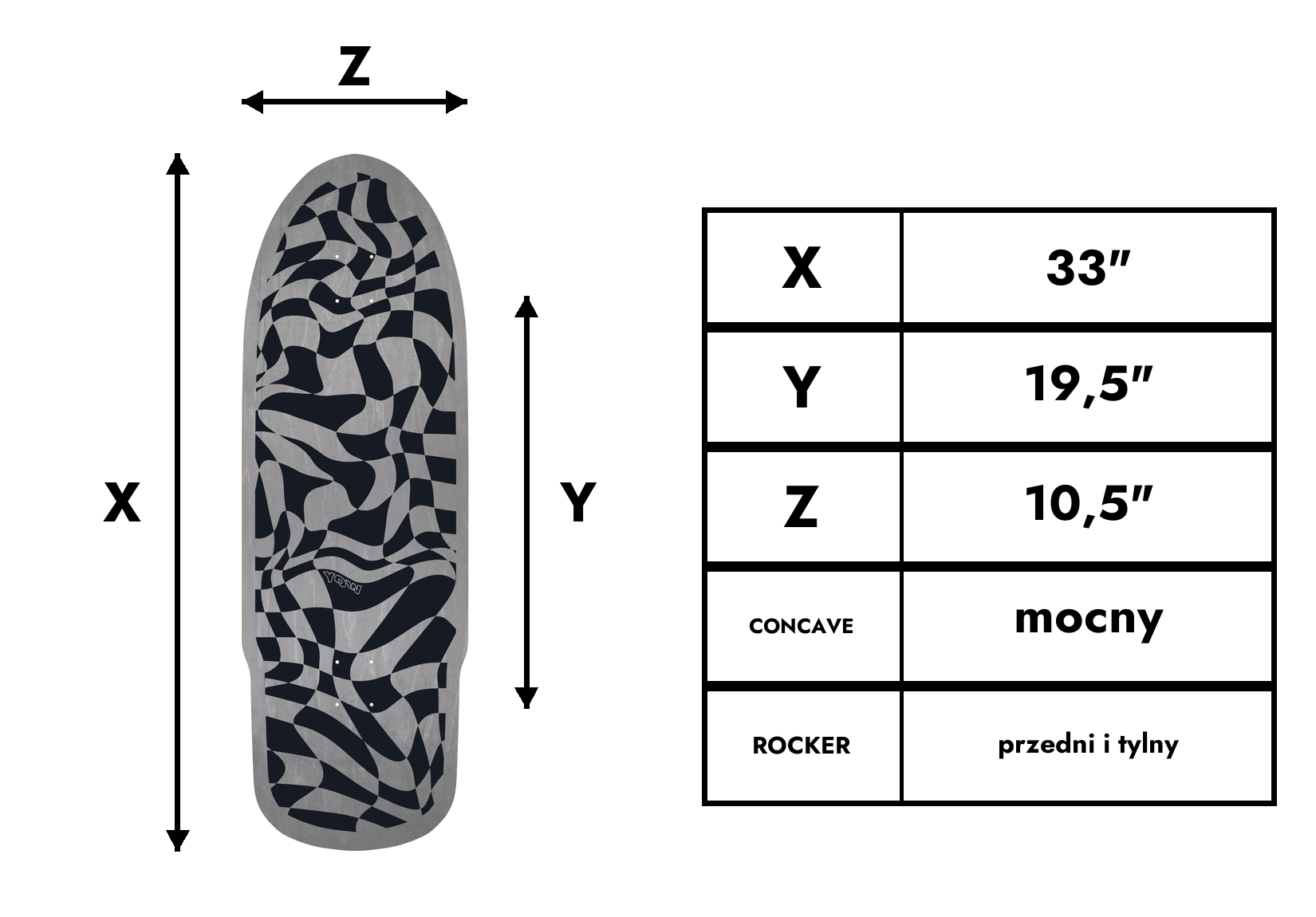 Blat surfskate Yow Arica 33" High Performance Gray
